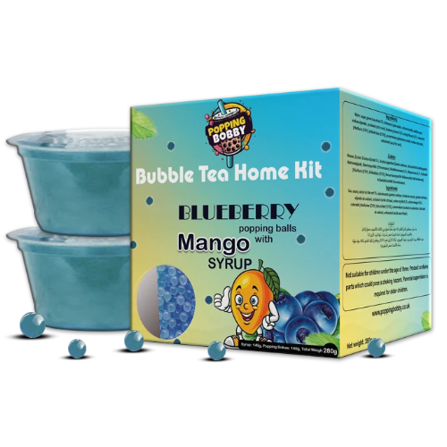 Popping Bubble Tea Blueberry With Mango Home Kit 280g - 6 Count