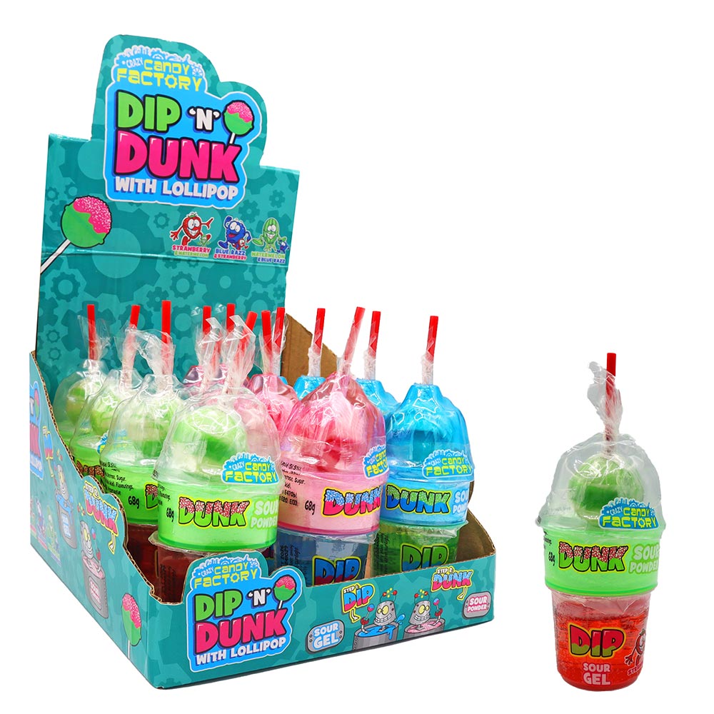 Wholesale Crazy Candy Factory Dip 'n' Dunk 68g - 12 Count