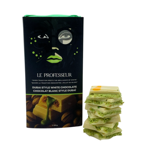 Le Professeur Dubai Style White Chocolate 90g - 12 Count
