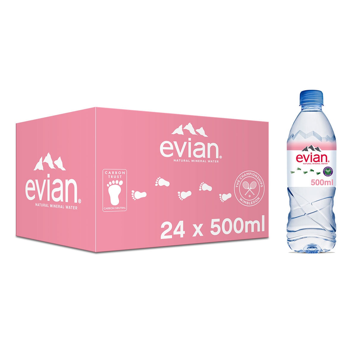Evian Natural Still Spring Water 500ml - 24 Count