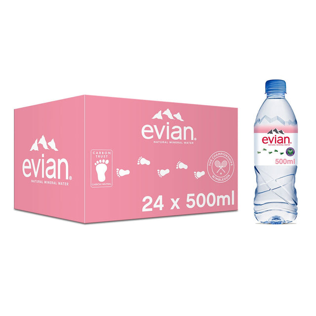 Evian Natural Still Spring Water 500ml - 24 Count
