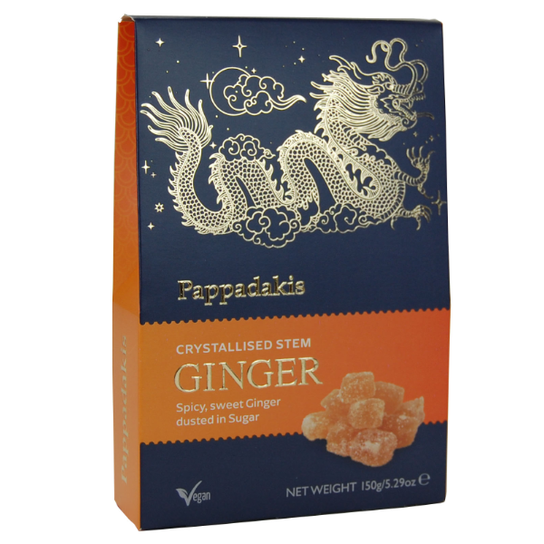 Pappadakis Crystallised Stem Ginger 150g Gift Box - 12 Count