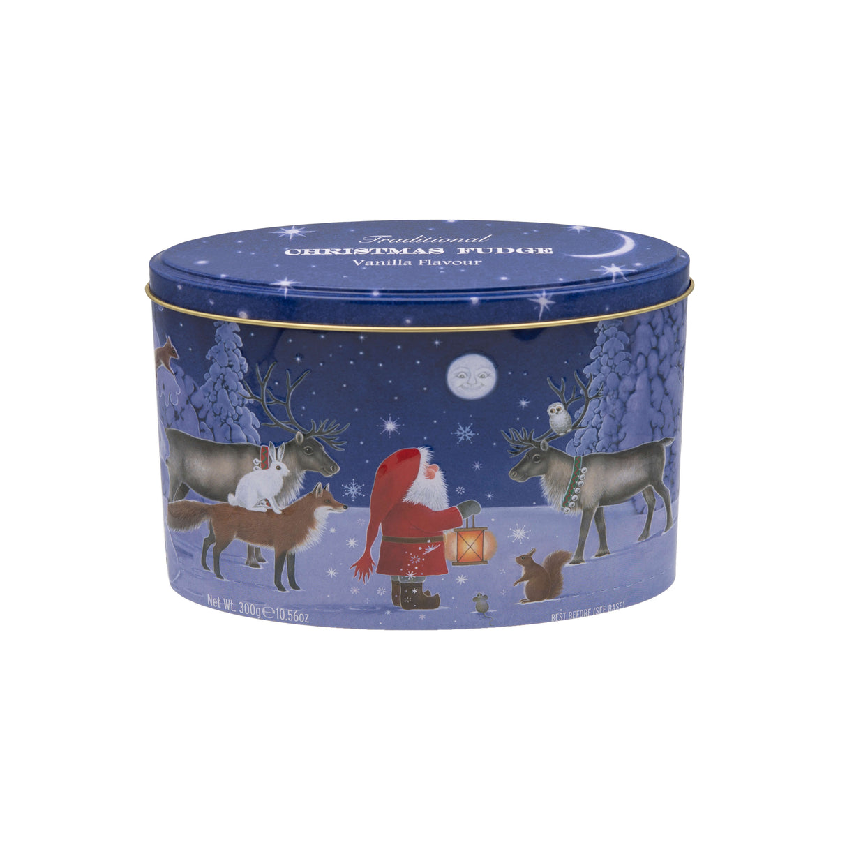 Gardiners Christmas Santa & Moon Vanilla Fudge Oval Tin 300g