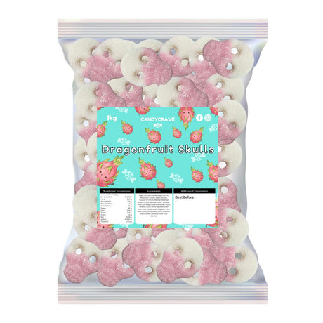 Candycrave Vegan Fizzy Dragonfruit Skulls - 2kg